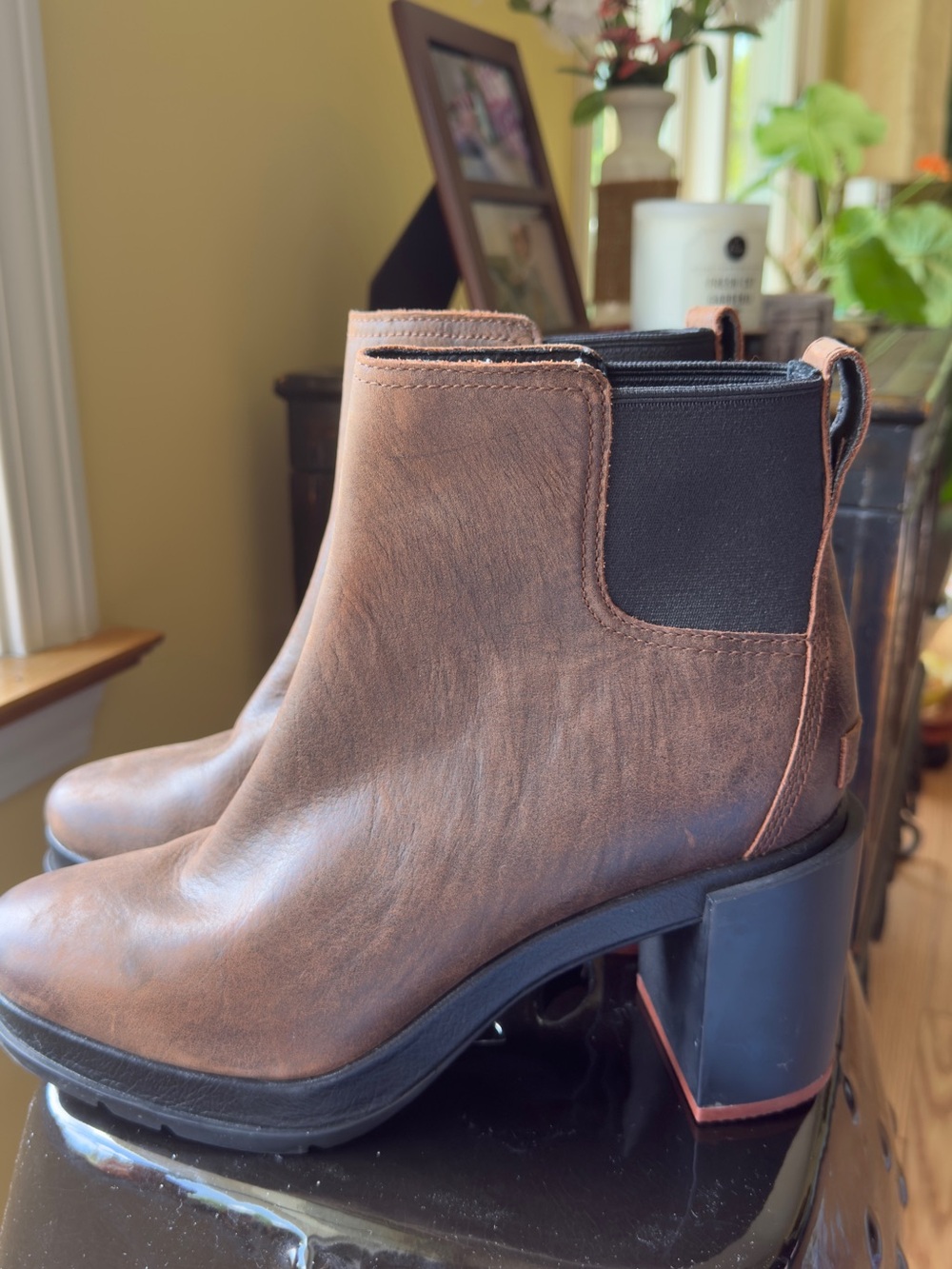 Sorel Dacie‎ Chelsea Leather Heeled Boots Brown Women’s 9.5